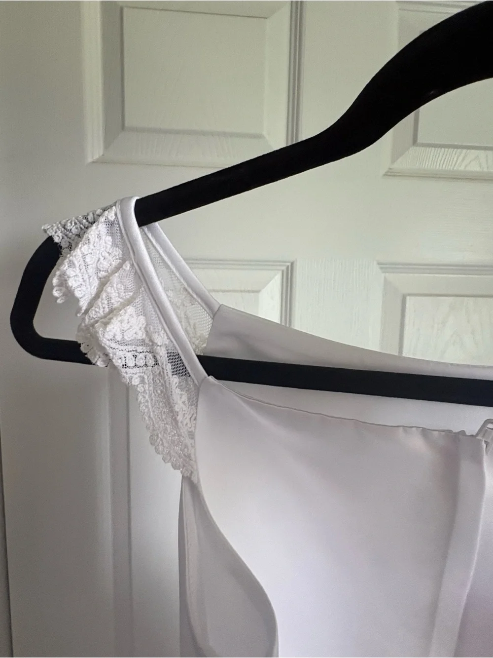 David's Bridal White Girls' Tulle Lace Strap Dress - Picture 6 of 7